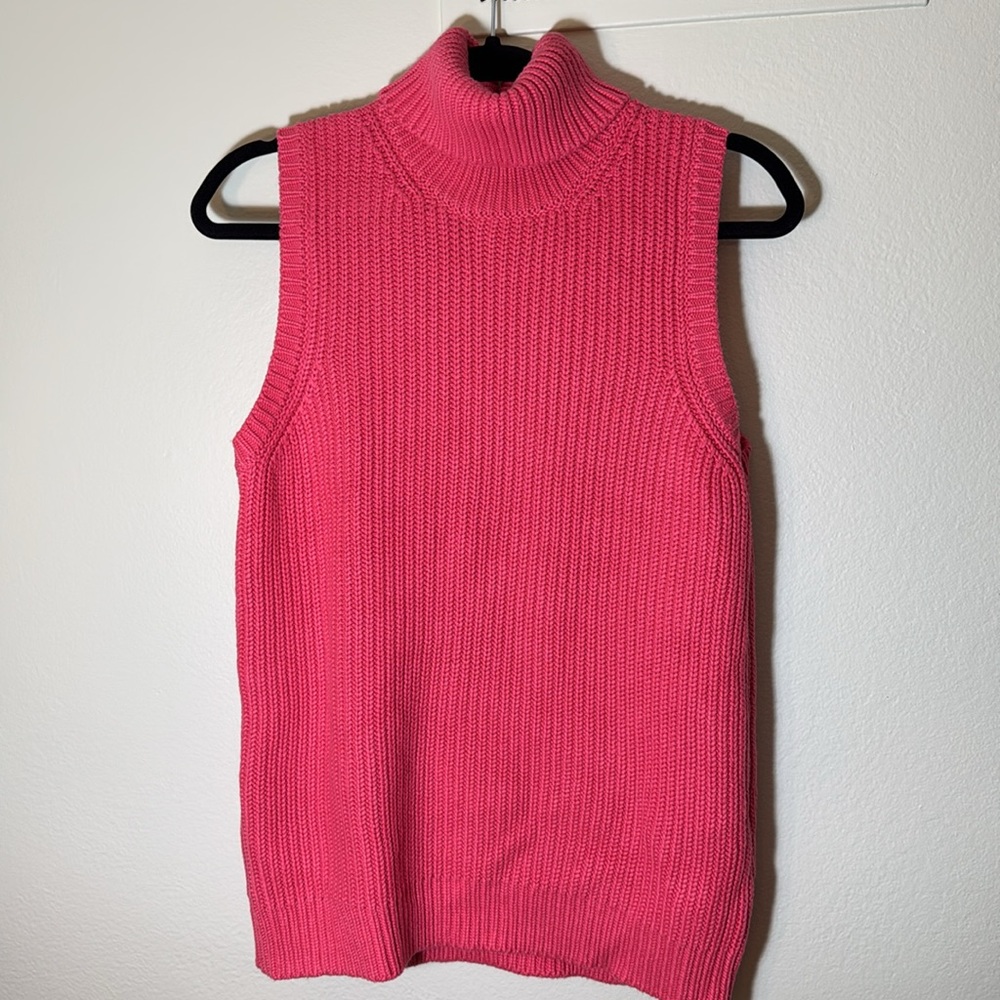 Michael Kors Shaker Sleeveless Turtleneck pink L - Picture 2 of 7